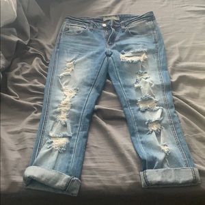 kanCan distressed jeans, ankle length